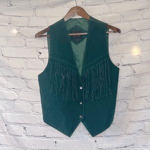 Learsi Genuine Leather Fringed Vintage Vest Size Medium Excellent Condition